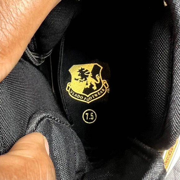 VLADO Men's Atlas 3 High-Top Casual Sneakers Modern Black & Gold SZ 7.5: NWOT - Picture 12 of 14